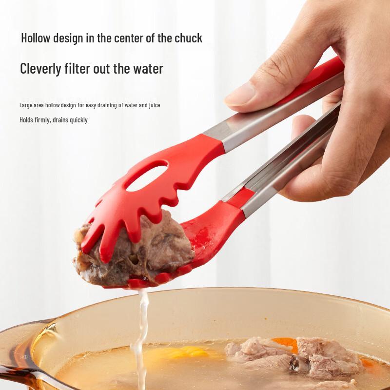 SMVP Silicone & Stainless Steel BBQ Tongs