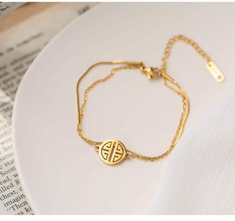 Double Layer Korean Fashion Titanium Steel Friendship Bracelet for Women - Simple, Stylish, and Trendy