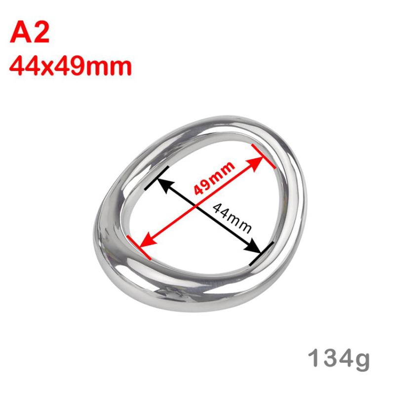 Stainless Steel Curved Locking Ring Heavy Duty Penis Bondage Cock Ring Metal Scrotum Stretcher Male Delayed Ejaculation Sex Toys