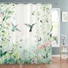 Spring Flowers and Plants Birds Shower Curtain, Bathroom Decorative Shower Curtain, Waterproof Shower Curtain with Hooks