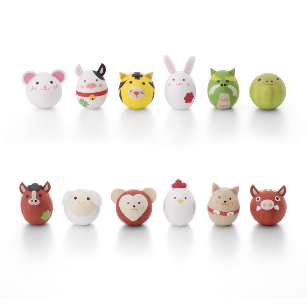 Decoración del zodiaco de la industria papelera Ishikawa, minipapel compacto Mino Washi enrollable, decoración del zodiaco en niveles (ishikawashigyo) (Caja Yuzen)