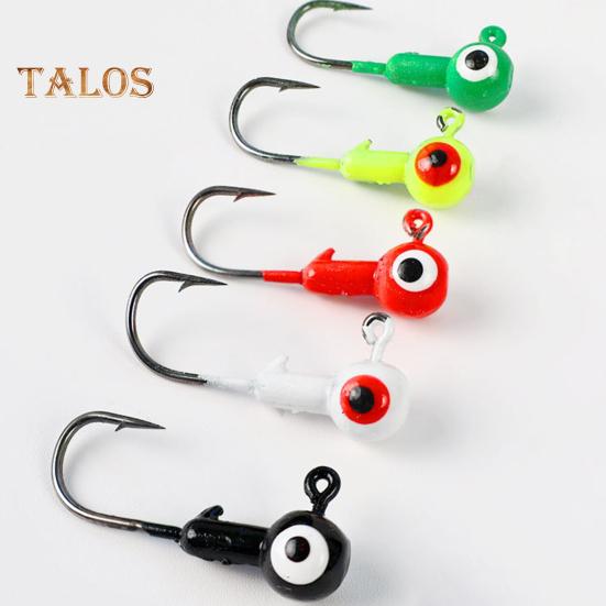 20 Stück 2,5 cm/2,5 g Bunte Augen Angelhaken Hochleistungs-Metall Widerhaken Rundkopf Angelhaken Süßwasser Salzwasser Barschangeln Zubehör