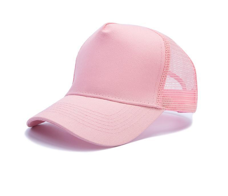 Embroidered Cotton Mesh Baseball Cap, Custom Logo, Solid Color 5-Panel Duckbill Hat for Spring/Summer