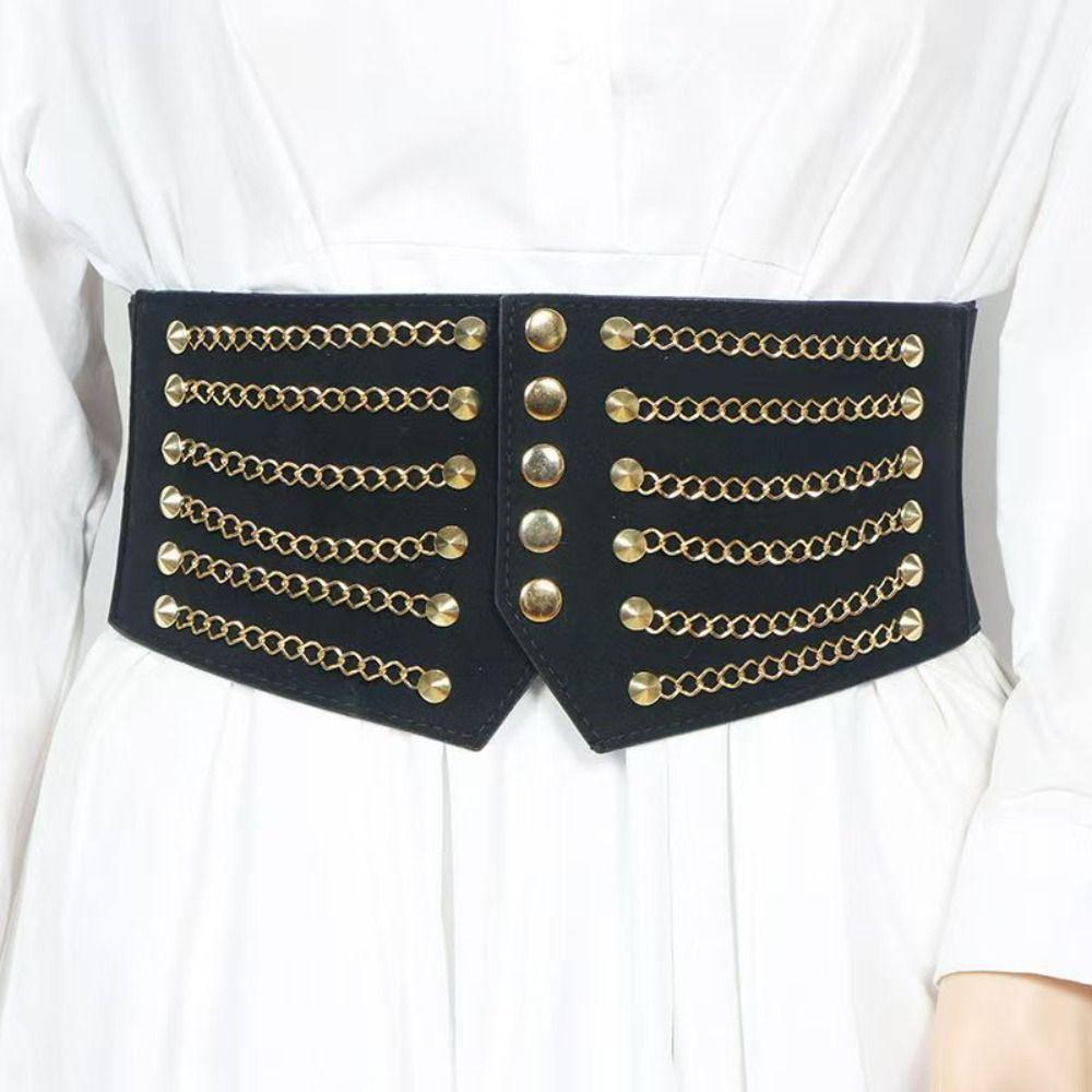 Stretchy Elastic Slimming Body Waist Belts Wide Lace Women's Cummerbunds Versatile Dress
