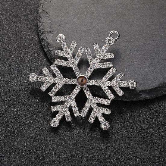 Snowflake Christmas Ornaments with Personalized Photo Projection Elegant Hanging Pendant Fun Holiday Christmas Tree Decorations