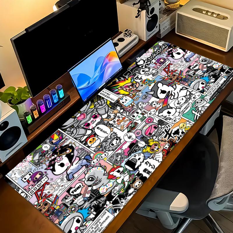 Tokidoki Color Mouse Pad Large Gaming Table Cushion Non-slip Laptop Tablet Big Mousepad XXL Mat Mini PC Playmat With Lock edge