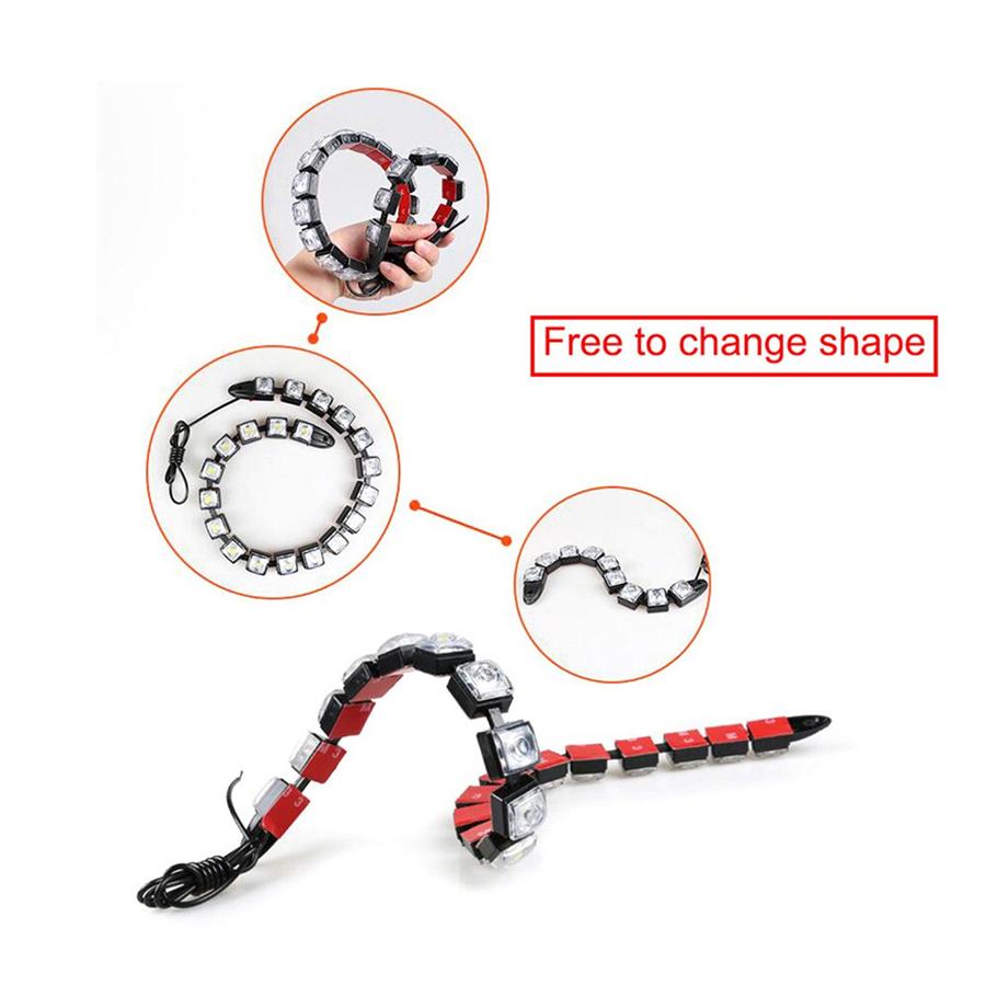 2x 9 LED Auto Flexibles TFL Tagfahrlicht Fahrlicht Mit Switchback Sequentiell Laufender Knight Rider Streifen Blinker