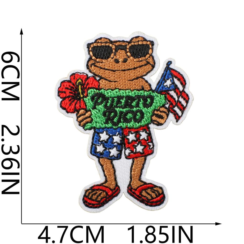 Puerto Rico Embroidery Cloth Sticker Clothes Decoration Patch Sticker Holiday Embroidery Chapter Boy Drum Tools Embroidery Chapter