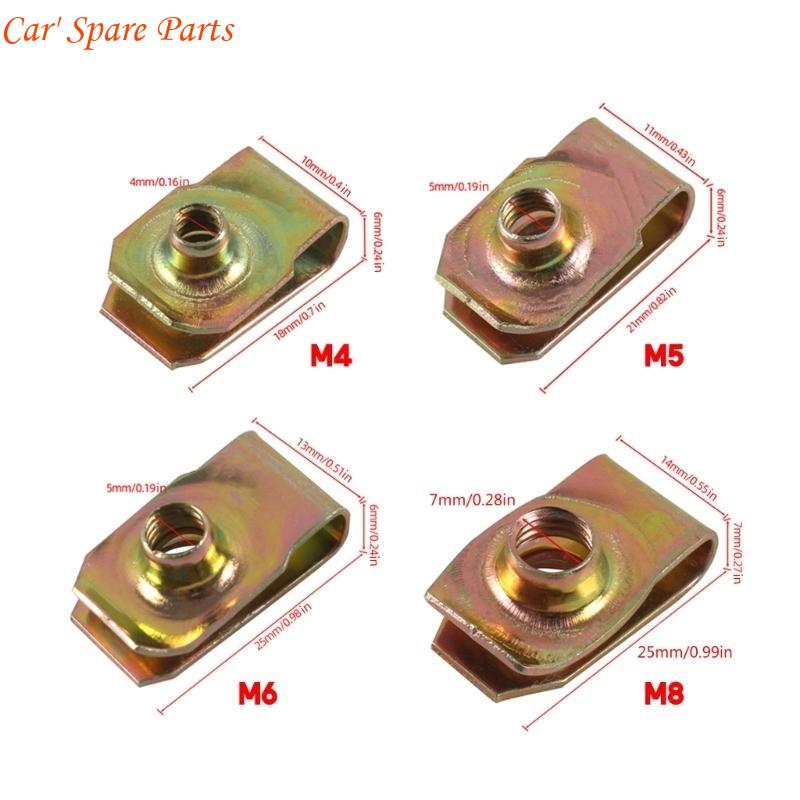 Y4UA U-Type Clips with Thread M8-M6-M5-M4 for Scooter U-Style Clip-On- Fasteners Nut
