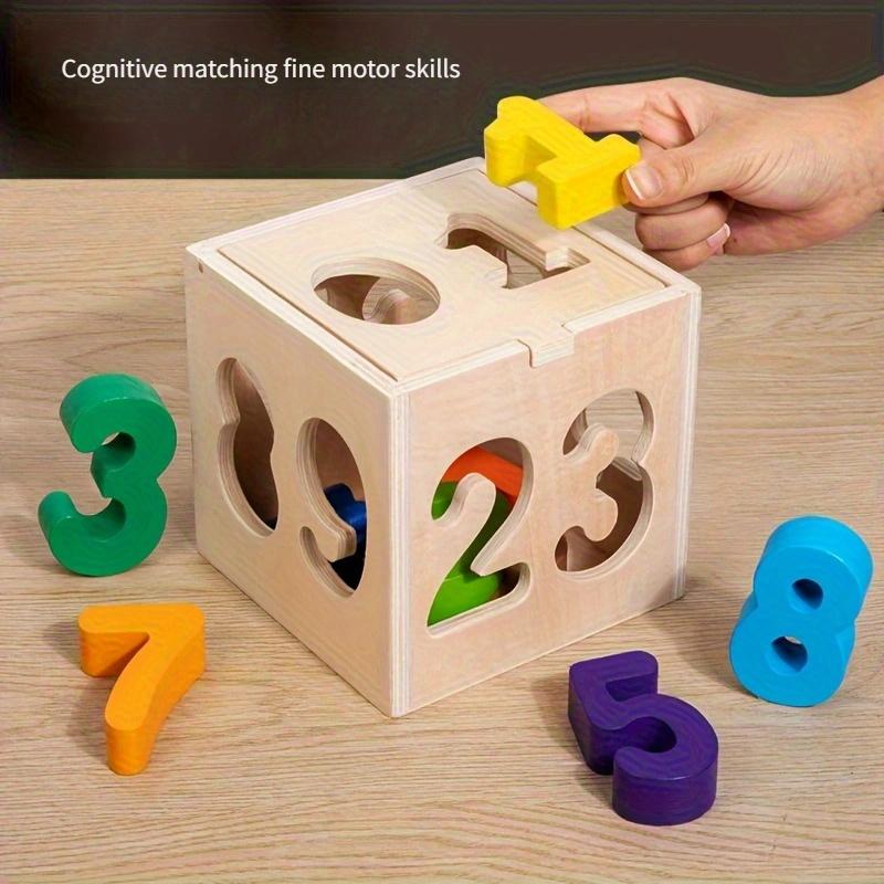 And Toddler Number Shape 0-9 Matching Blocks for Intelligence Box Early Education Educational Toys