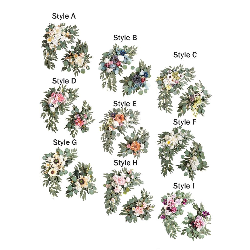 2x Künstlicher Kranz Schmuck Foto Requisiten Dekoration Handgemachte Kunst Deko DIY Szene Layout Hochzeitsbogen Blume für Innenfenster