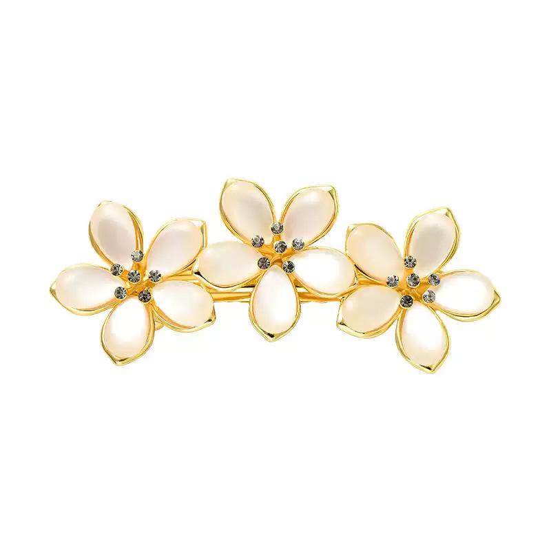 Elegante Pfirsichblüten-Katzenaugen-Haarspange - Hochwertiges, stilvolles Halbhochsteck-Kopfschmuck für Damen