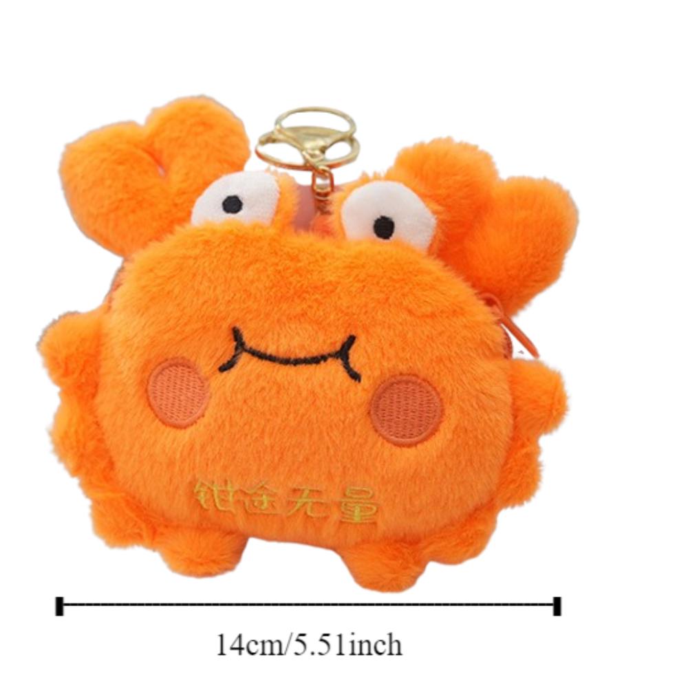 Multi-functional Crab Doll Keychain Stuffed Animals Crab Plush Pendant  School Bags