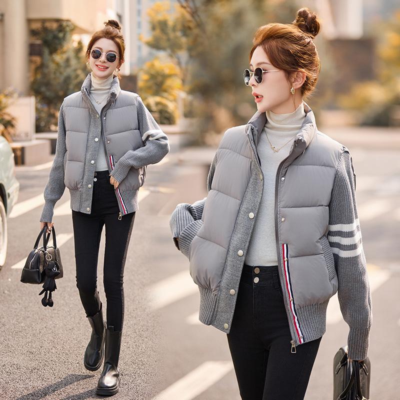 Design knitted cotton jacket padded clothes women's winter 2025 new down padded jacket thickened warm bread jacket