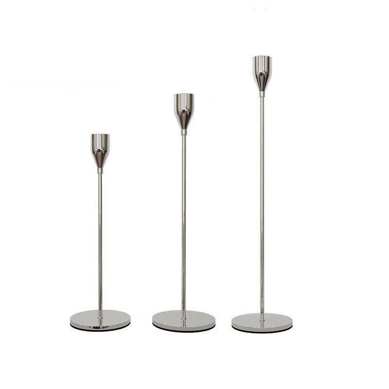 3Pcs/Set European Style Metal Candle Holders Candlestick Wedding Table Centerpieces Candle Stand Decoration Christmas Home Decor