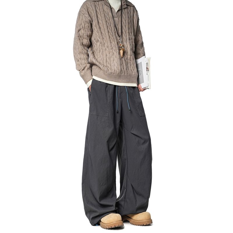 Dream Made American Retro Work Pants for Men, Autumn and Winter Loose Straight-Leg Wide-Leg Casual Pants for Boys