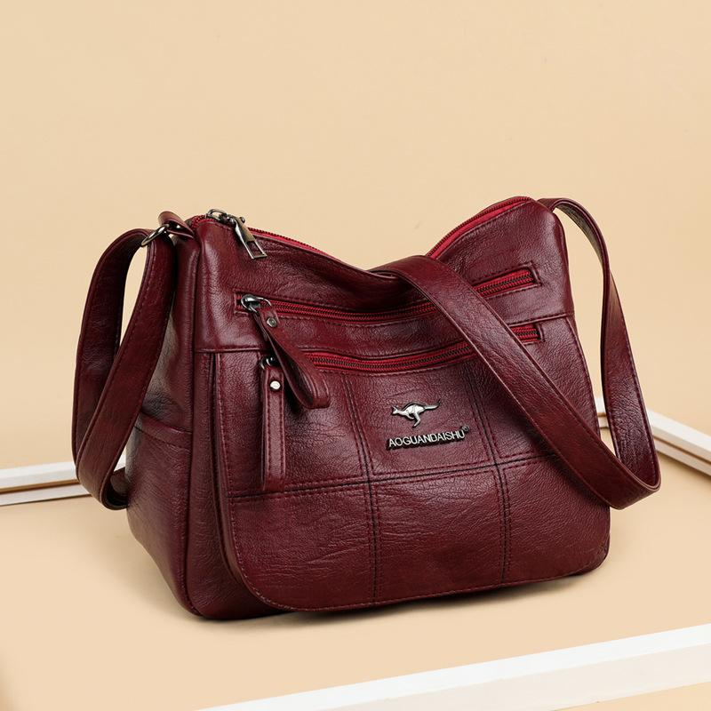 Missnine Borsa A Tracolla Donna In Pelle PU Vintage - Grande Capacità, Fodera In Raso, Tasca Con Cerniera, Autunno Inverno