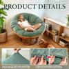 Papasan Chair Cushion Cover, Soft Plush Fleece Slipcover Only, Removable & Machine Washable with Adjustable Design, Fits 44-48 Inch Cushion (Tea