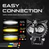 Motorcycles Led Headlight Fog Light Car Dual Color Owl Design Head Light ATV Scooter for Auxiliary Spotlight Lamp Accessories
