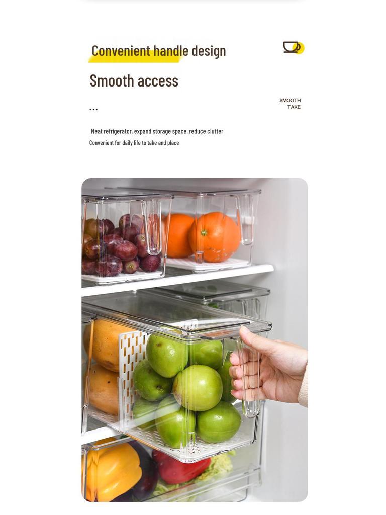 Multipurpose Transparent Fresh-Keeping Storage Box for Melons, Fruits, and Vegetables