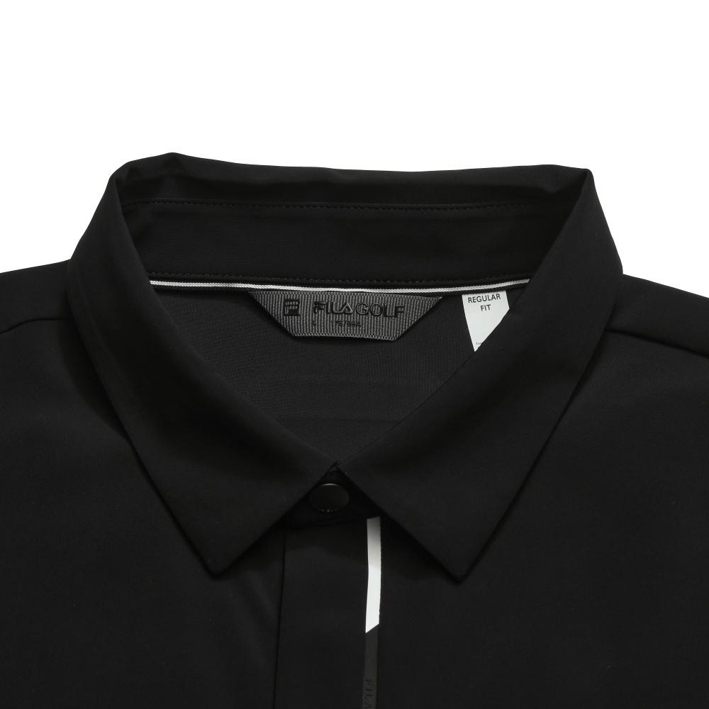 FILA Golf Series Fashion Simple Classic Trendy Personality Sports Casual Versatile Comfortable Knitted Short Sleeve Polo Shirt A11M625111FBK