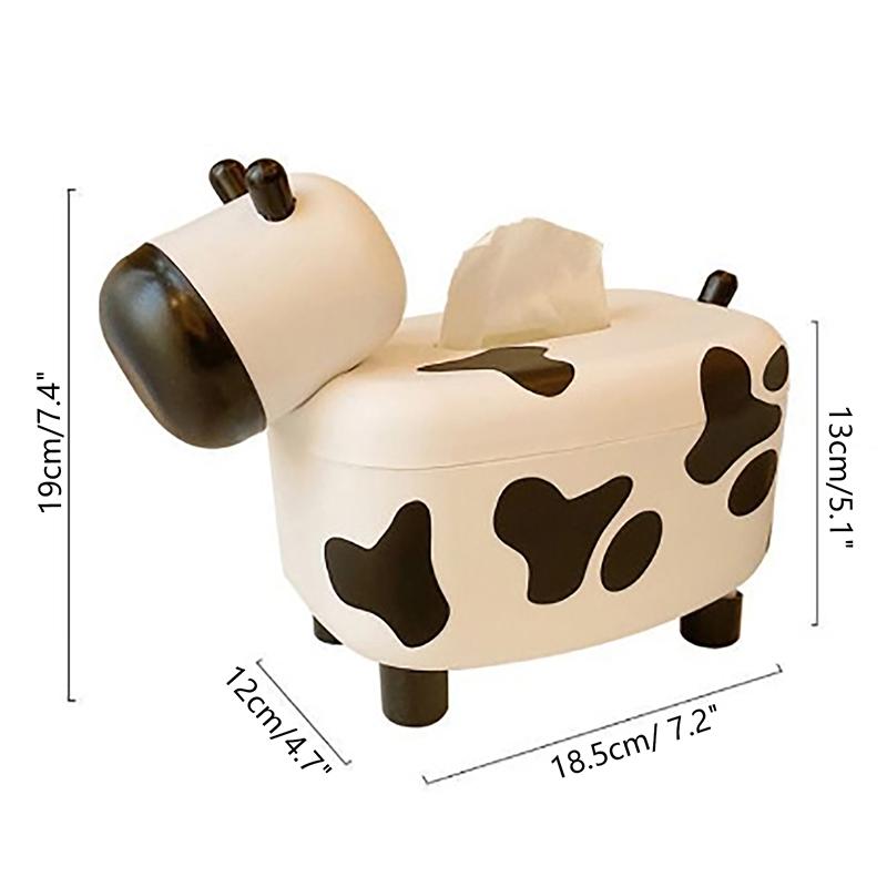 Cutie de șervețele în formă de vacă, cu suport pentru scobitoare, pentru acasă, pentru șervețele, dozator de hârtie, suport pentru depozitare, cutie, decor de masă