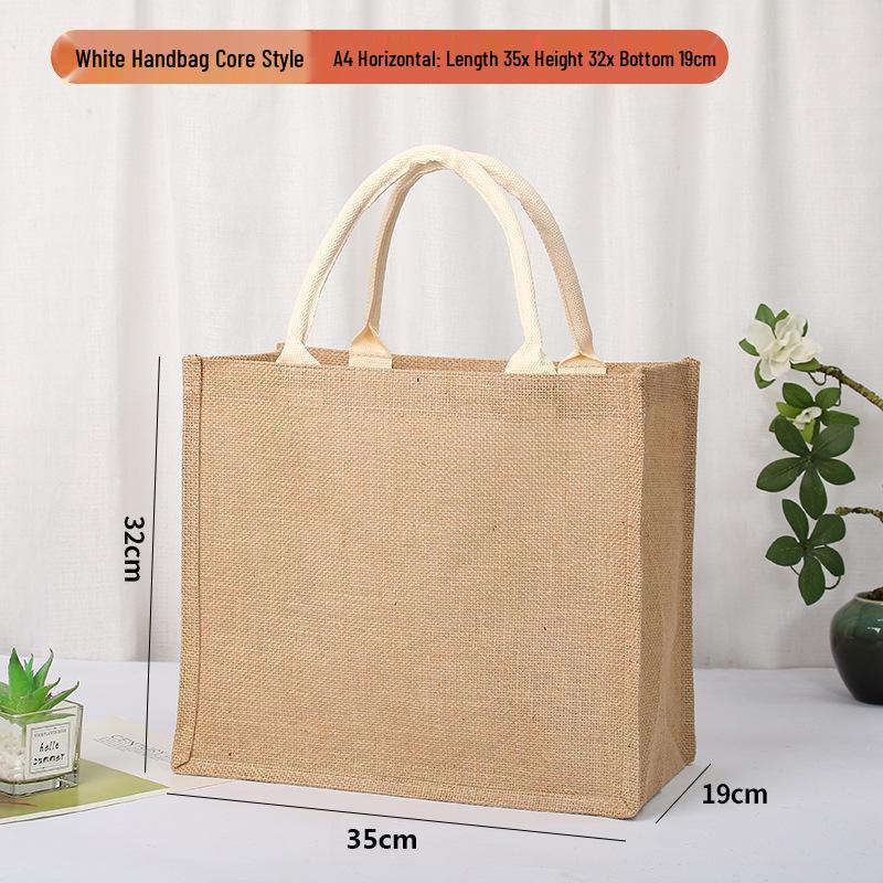In-Stock Muji-Inspired Plain Linen Tote Bag - DIY Hand-Painted Souvenir & Shopping Jute Bag