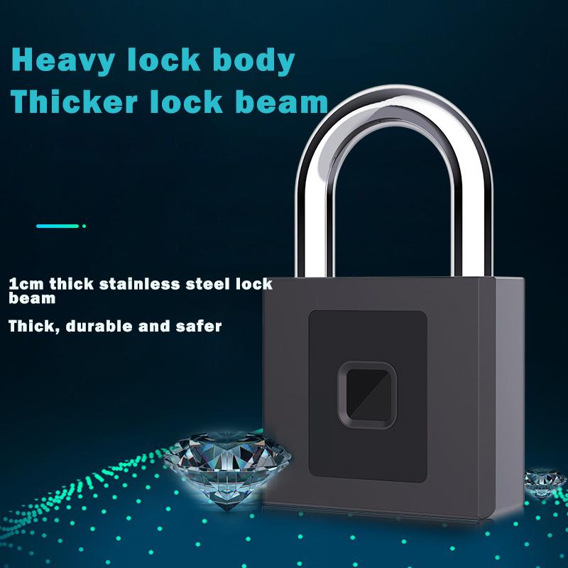 High Quality Smart Anti-theft Padlock Fingerprint App Control Keyless Lock for Gym Locker Bike