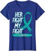 Her Fight Is My Fight PCOS Awareness Ribbon Gift Ladies' Crewneck T-Shirt Unisex T-Shirt