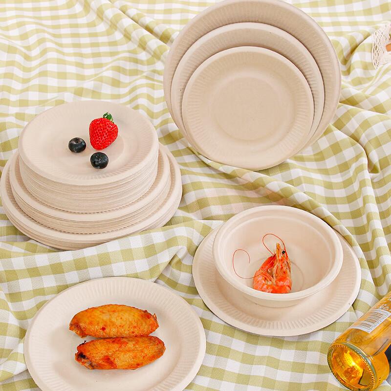 NHZHIW 8-inch Biodegradable Disposable Plates (30-pack)
