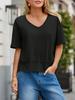 Women's V Neck T-Shirt Short Sleeve Flowy Loose Basic Summer Tee Top