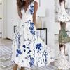 Γυναικείο Μακρύ Φόρεμα Maxi Φόρεμα Casual Φόρεμα Swing Φόρεμα A Line Floral Fashion Streetwear Outdoor Daily Date Print Αμάνικο φόρεμα με λαιμόκοψη