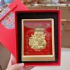 999 Fine Gold Wealth-Bringing God of Wealth Ornament - Chinese Style Photo Frame Display