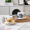 Exquisite Bone China Coffee Cup & Saucer Set - Hand-Painted Blooming Iris Design, Perfect Birthday Gift