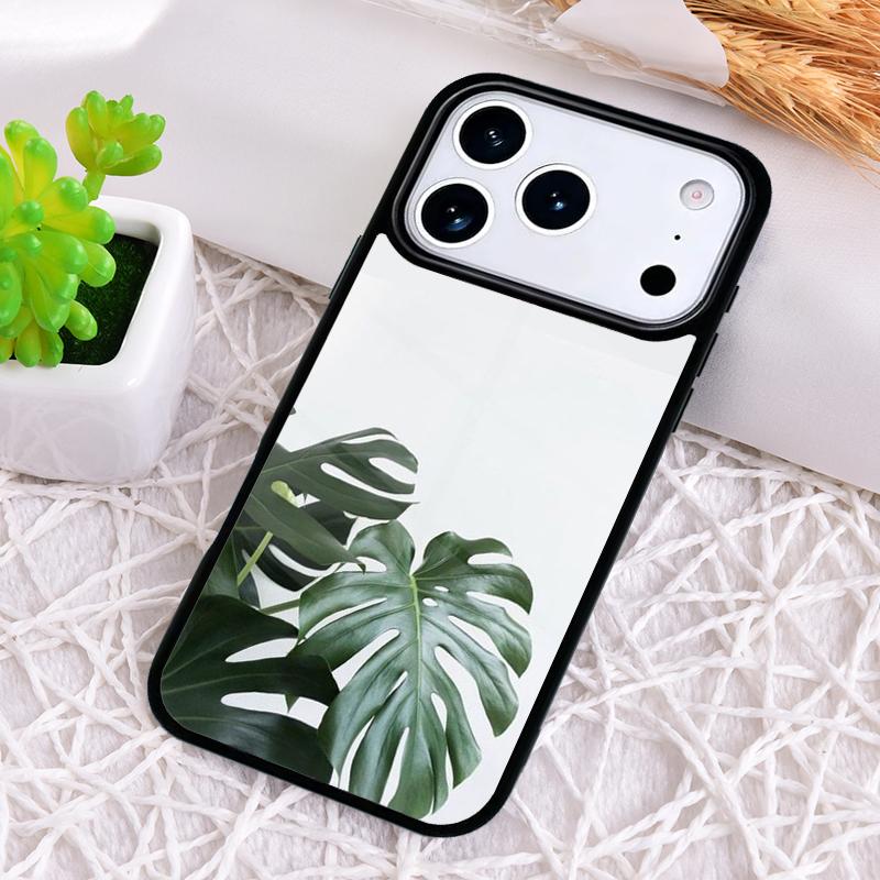 Monstera Leaves Tropical Leaf Shockproof Phone Case for iPhone 17 Air 16e 15 11 12 14 13 Pro Max Cover Coque