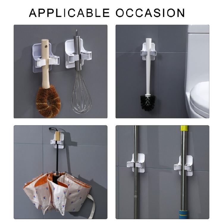 Set of 4 Wall Hanging Mop Holders Self Adhesive Grip Hangers for Brooms Practical Organizers for Household Tools