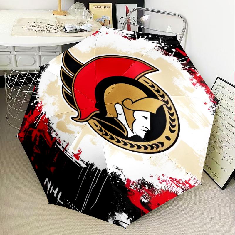 Ottawa Hockey Team Umbrella Folding Umbrella, Automatic Umbrella 8-Frame for Travel, Camping Use Gift for Halloween Christmas