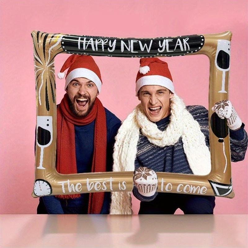 Dwustronna nadmuchiwana ramka na zdjęcia - wzór "Wesołych Świąt" i "Szczęśliwego Nowego Roku". Idealne na przyjęcia, dekoracje z PVC wielokrotnego użytku!