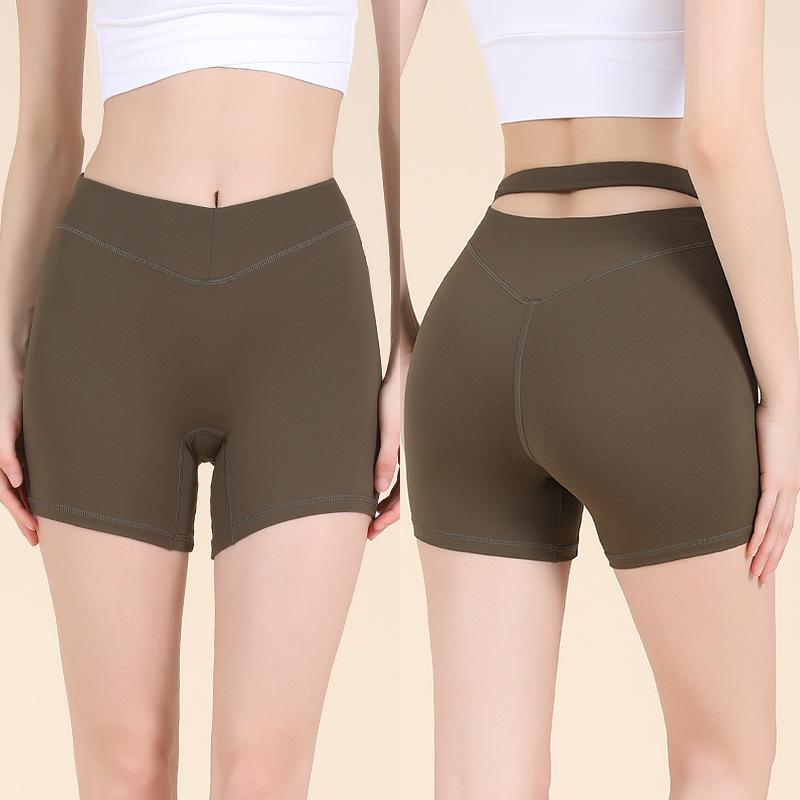 Women's Seamless Hip-Lifting Yoga Shorts with Drawstring - Nude Feel Three-Point Running & Fitness Hot Pants