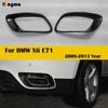 Carbon Fiber Car Rear Bumper Base Muffler Tail Pipe Frame For BMW X6 E71 2008 - 2013 FRP Matt Black Primer Decorative Cover