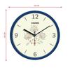 Plastic 11-Inch Classic & Modern and Stylish Flower Print Silent Movement Analog Wall Clock - Turquoise Blue