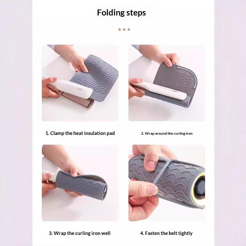1 Stück Silikon Hitzebeständige Matte Tasche Aufbewahrungstasche Isolationsmatte für Haarglätter Hitzewellenstab Lockenstab Abdeckung