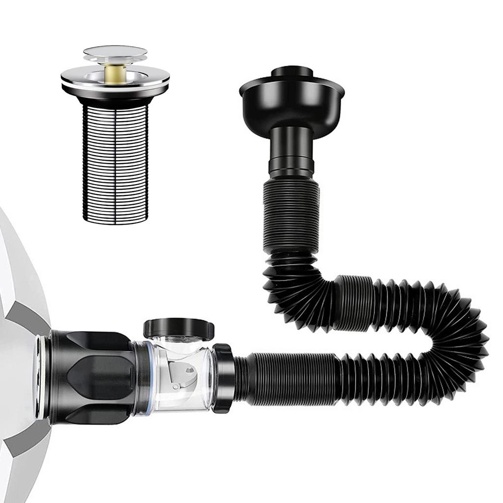 Washbasin Sink Drain Plumbing Flexible Drainages Tube Universal Flexible Sink Sewer Pipe Sink Strainer Drainages Hose
