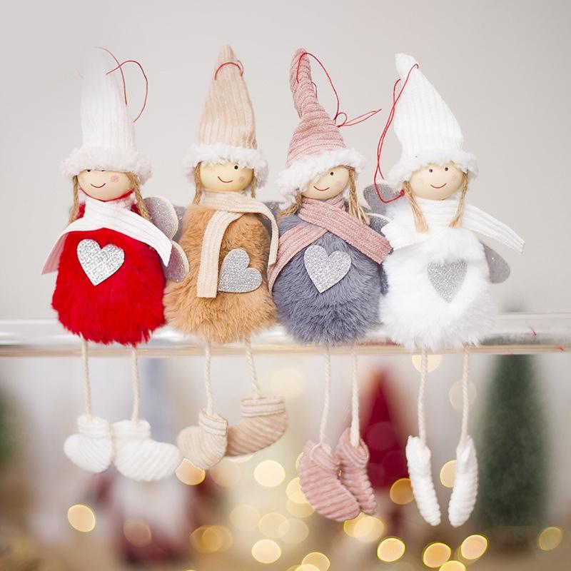 Cute And Soft Angel Plush Doll In Festive Colors For Christmas Decoration
