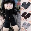 Women's Fashion Knitted Arm Fingerless Long Mitten Wrist Elastic Warm Gloves