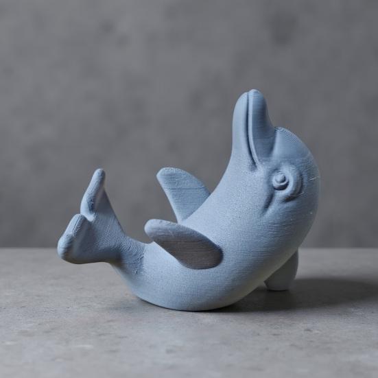 Phone Case Friendly Stand 3D Printed Cute Dolphin Stand, Universal Desktop Holder for Cellphone, Vertical Watching TV & Horizontal Dual-Mode Display,