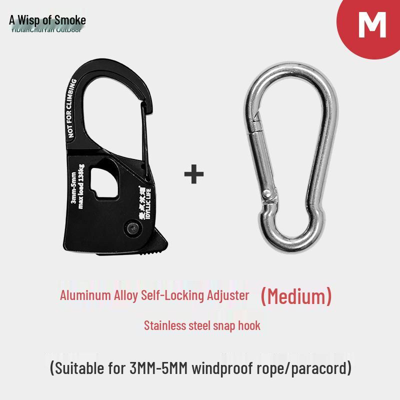 Aluminum Alloy Self-Locking Tent Rope Tensioner for Outdoor Camping