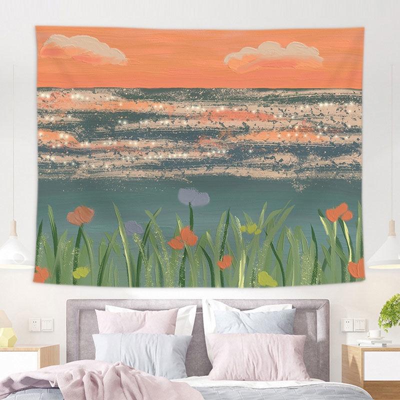 Home Decor Pink Moon Tapestry Background Fabric Oil Painting Dream Moon Room Decor Tapestry 230x180 cm alfombra de piso