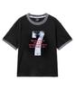MOZMOZ Seven Graphic Ringer T-Shirt Black