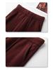 Ancola Red Women's High-Waisted Wool Wide-Leg Pants - 2024 Autumn/Winter Collection